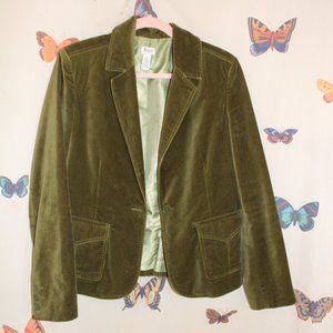 Womens Blazer Faux Suede Green Classic Career G.H Bass & Co. Size M